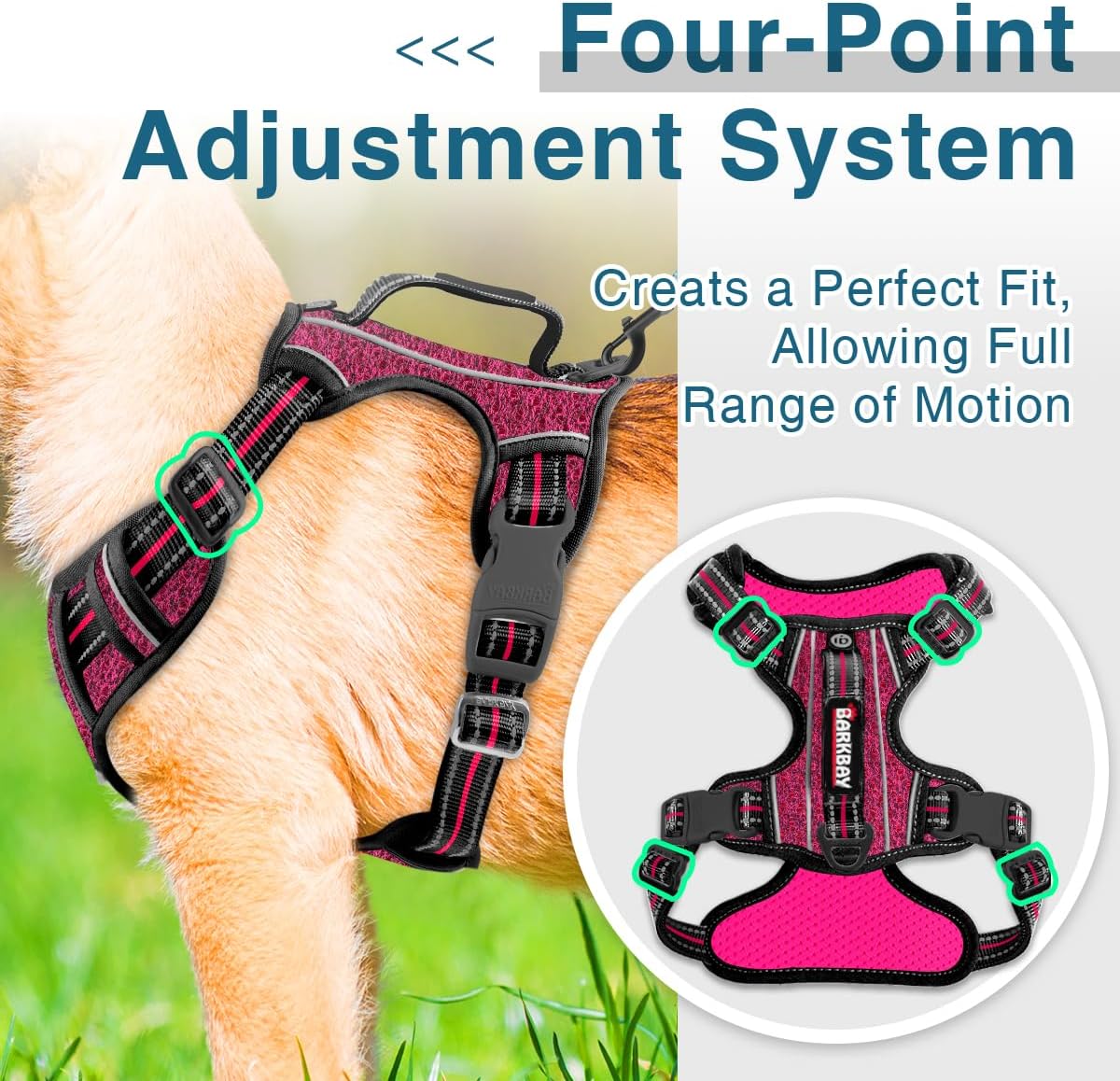 BARKBAY Dog Harness No Pull with ID Tag Pocket - Heavy Duty, Reflective, Easy Control for Large