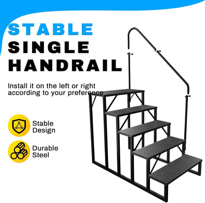 RV Stairs 5 Step, RV Steps Anti-Slip, Hot Tub Steps with Handrail, 660 lbs Hot Tub Steps Step