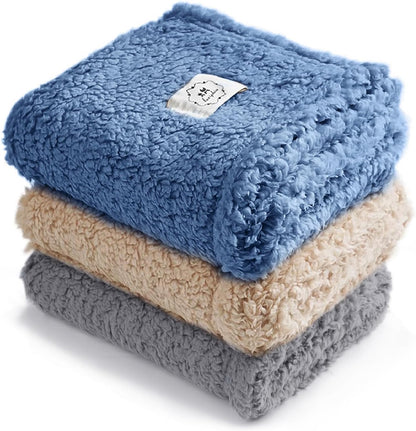 Luciphia 1 Pack 3 Calming Dog Blanket Fluffy Premium Fleece Pet Blankets Soft Sherpa Throw for Dogs