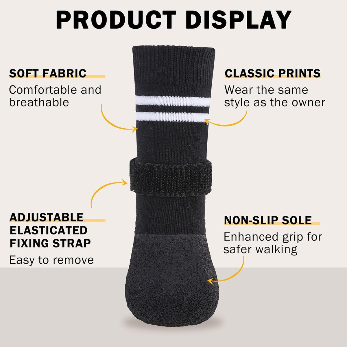 SCENEREAL Anti Slip Dog Boots & Paw Protectors for Hardwood Floor, Extended Dog Socks to Prevent