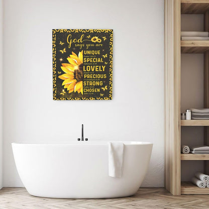 Christian Sunflower Bathroom Pictures Wall Art, Bible Verse Bathroom Wall Decor for Bedroom Office