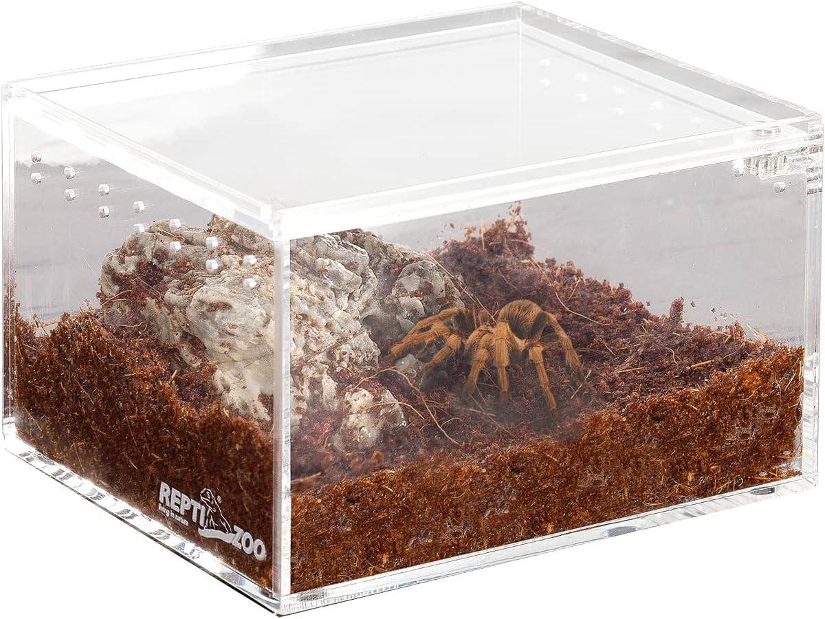 REPTI ZOO Magnetic Acrylic Case 4.1"x3.3"x2.5" Nano Enclosure Reptile Breeding Box Terrarium Cage