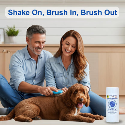 Sit Stay Forever Dry Powder Shampoo for Dogs, Dry Shampoo for Smelly Dogs and Cats, Talco para