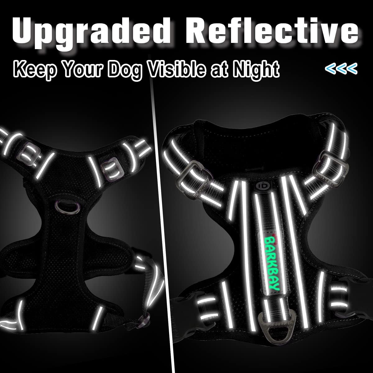 BARKBAY Dog Harness No Pull with ID Tag Pocket - Heavy Duty, Reflective, Easy Control for Large