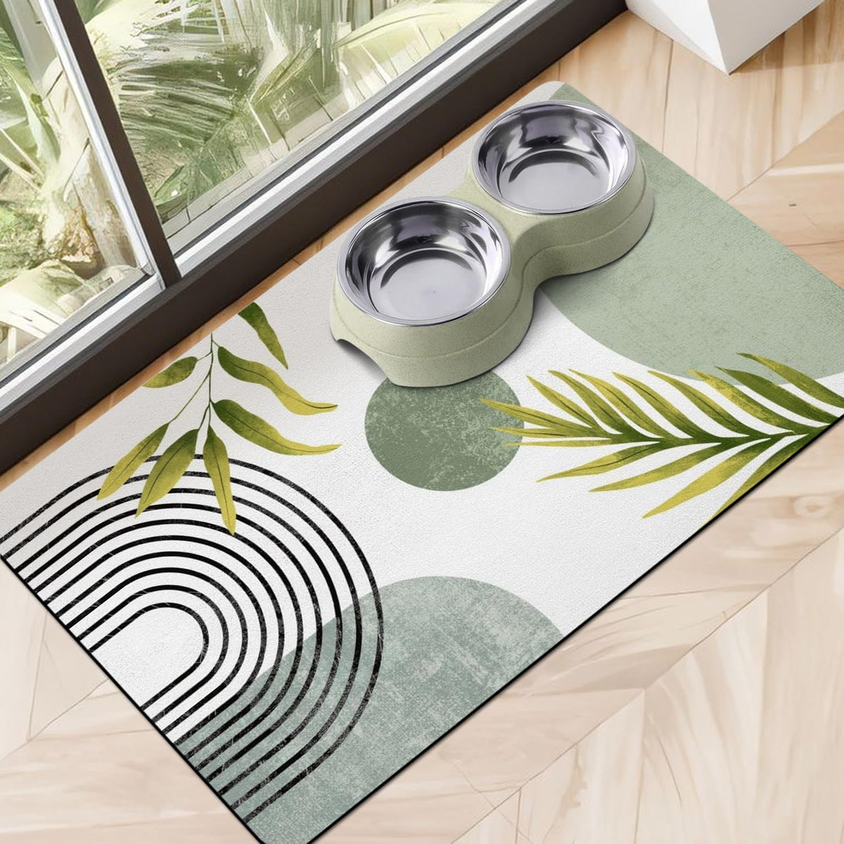 Dog Food Mats for Floors, Absorbent Dog Bowl Mat for Food and Water Dispenser Mat, Quick Dry Cat