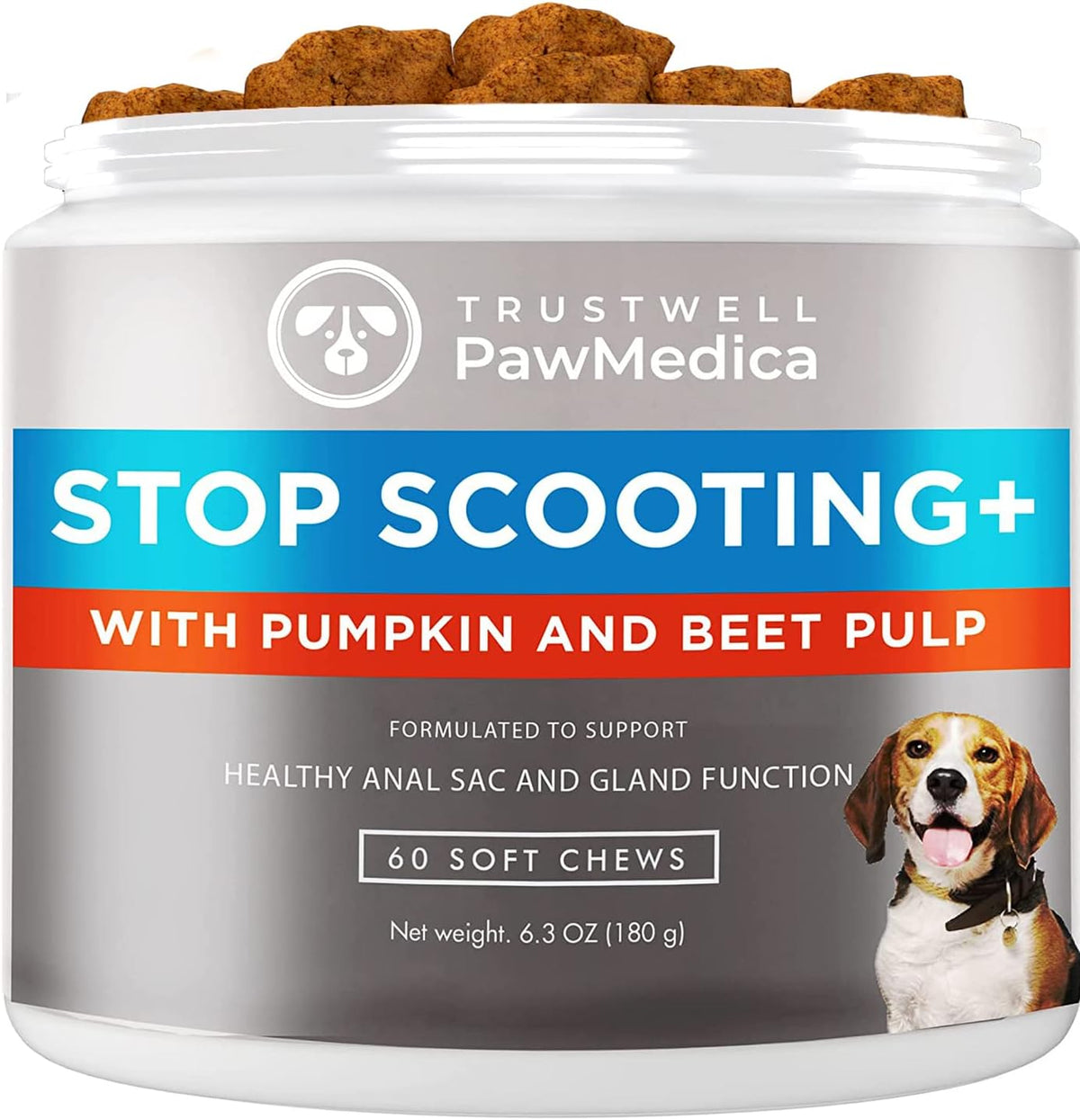 PawMedica Dog Anal Gland Chews to Stop Scoot for Dogs - Anal Gland Dog Constipation Relief