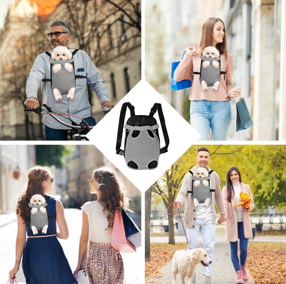 FEimaX Dog Carrier Backpack Pet Legs Out Front Cat Travel Bag, Adjustable Puppy Backpacks Carriers