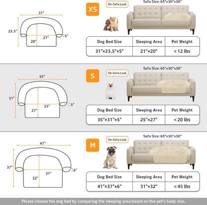 Calming Dog Bed Fluffy Plush Dog Mat for Furniture Protector with Removable Washable Cover for