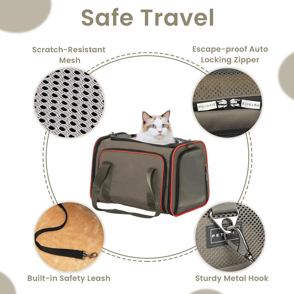 Petsfit 2 Side Expandable Pet Carrier Dog Carrier Cat Carrier for 2 Cats, 19" Lx 12" Wx 12" H, with