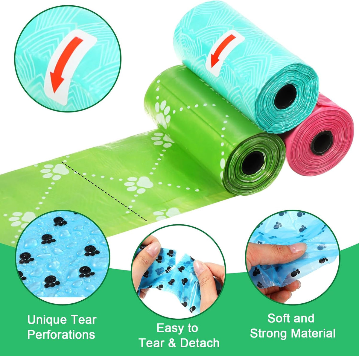 Thenshop 3000 Counts 200 Rolls Dog Poop Bag Plastic Dog Waste Bags Disposable For Doggie Pets Poop