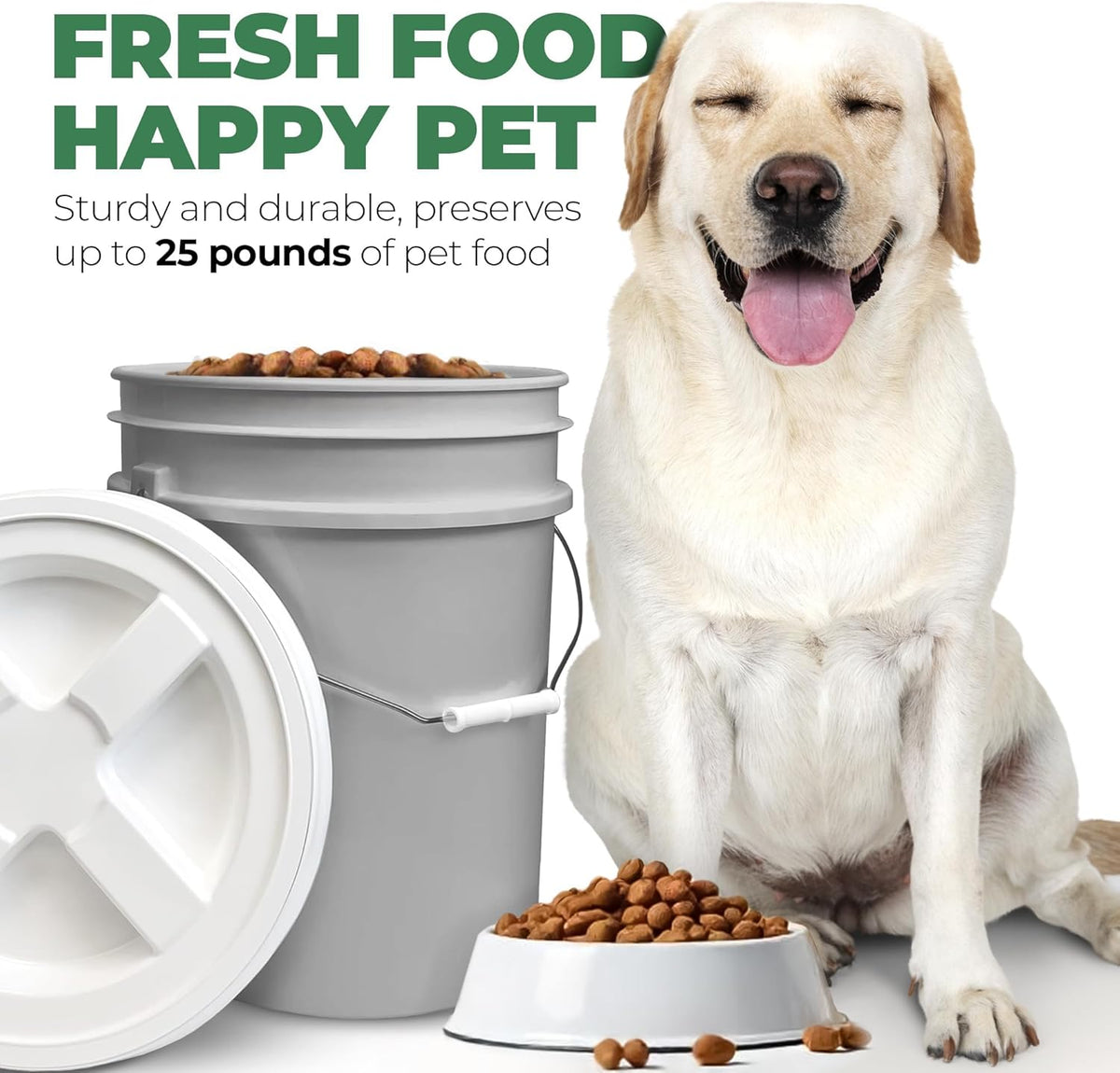 EconoHome Pet Food Storage Container – Holds Up to 25 lbs – Airtight Food Storage with Gamma Seal