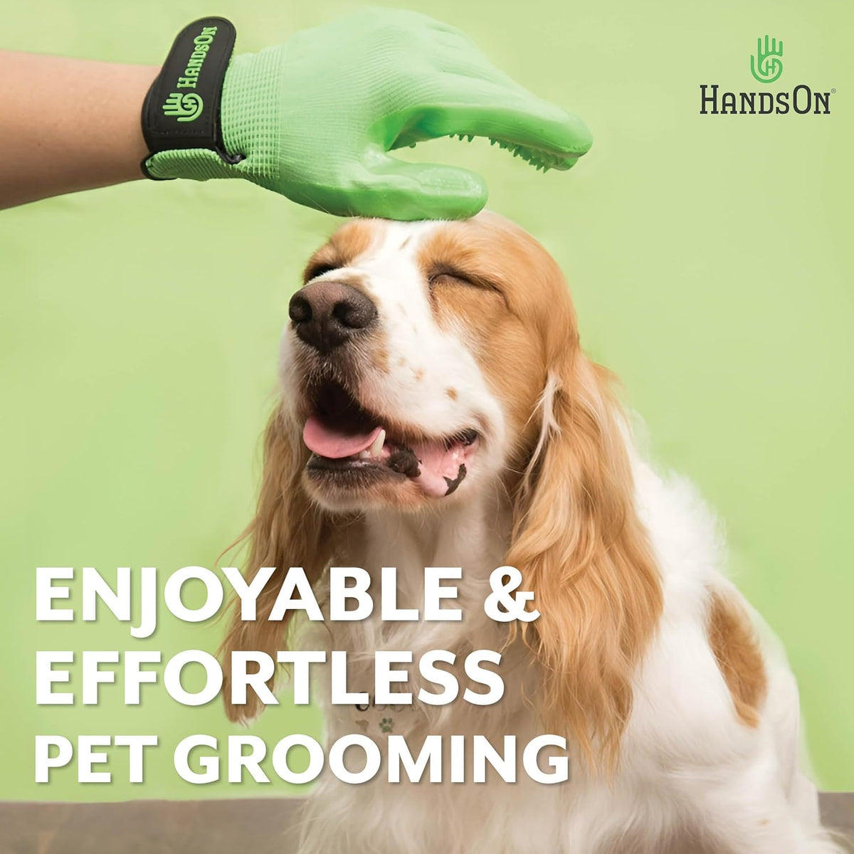 H HANDSON Pet Grooming Gloves - Patented #1 Ranked, Award Winning Shedding, Bathing, & Hair Remover