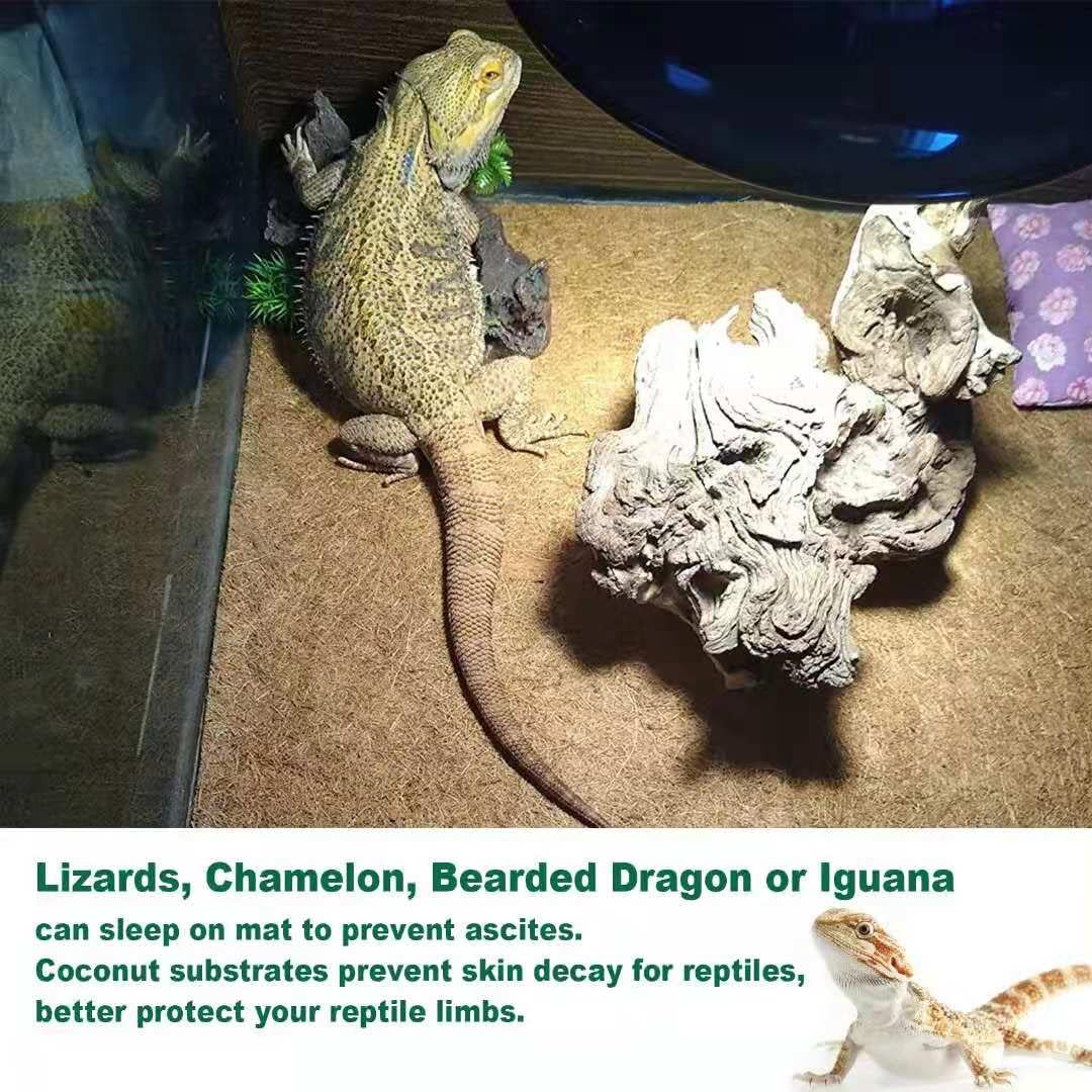 Reptile Carpet Coconut Fiber, 36" x 18" Reptile Terrarium Substrate Liner, Tortoise Bedding Carpet