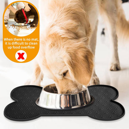 Dog Food Mat Anti-Slip Silicone Dog Bowl Mat Thicker Pet Placemat Waterproof Cat Feeder Pad with