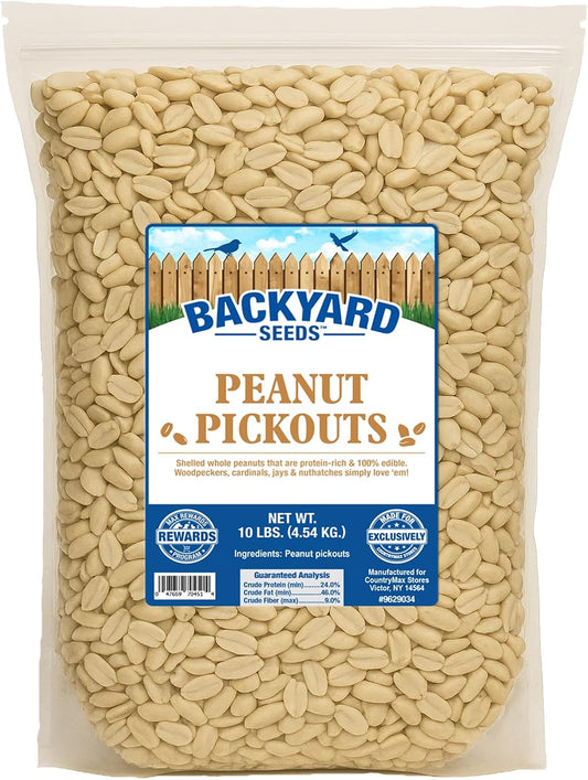 CountryMax Backyard Seeds Shelled Whole Peanuts for Woodpeckers, Birds, Squirrels & Wildlife