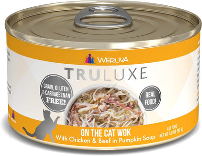 Weruva Truluxe Cat Food, On The Cat Wok with Chicken Breast & Beef in Pumpkin Soup, 3Oz Can (Pack