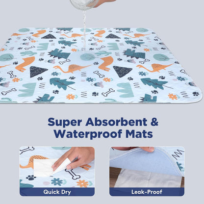 FURTIME Washable Pee Pads for Dogs, 2 Pack Large 34"x36" Super Absorbent Reusable Puppy Pads, 100%
