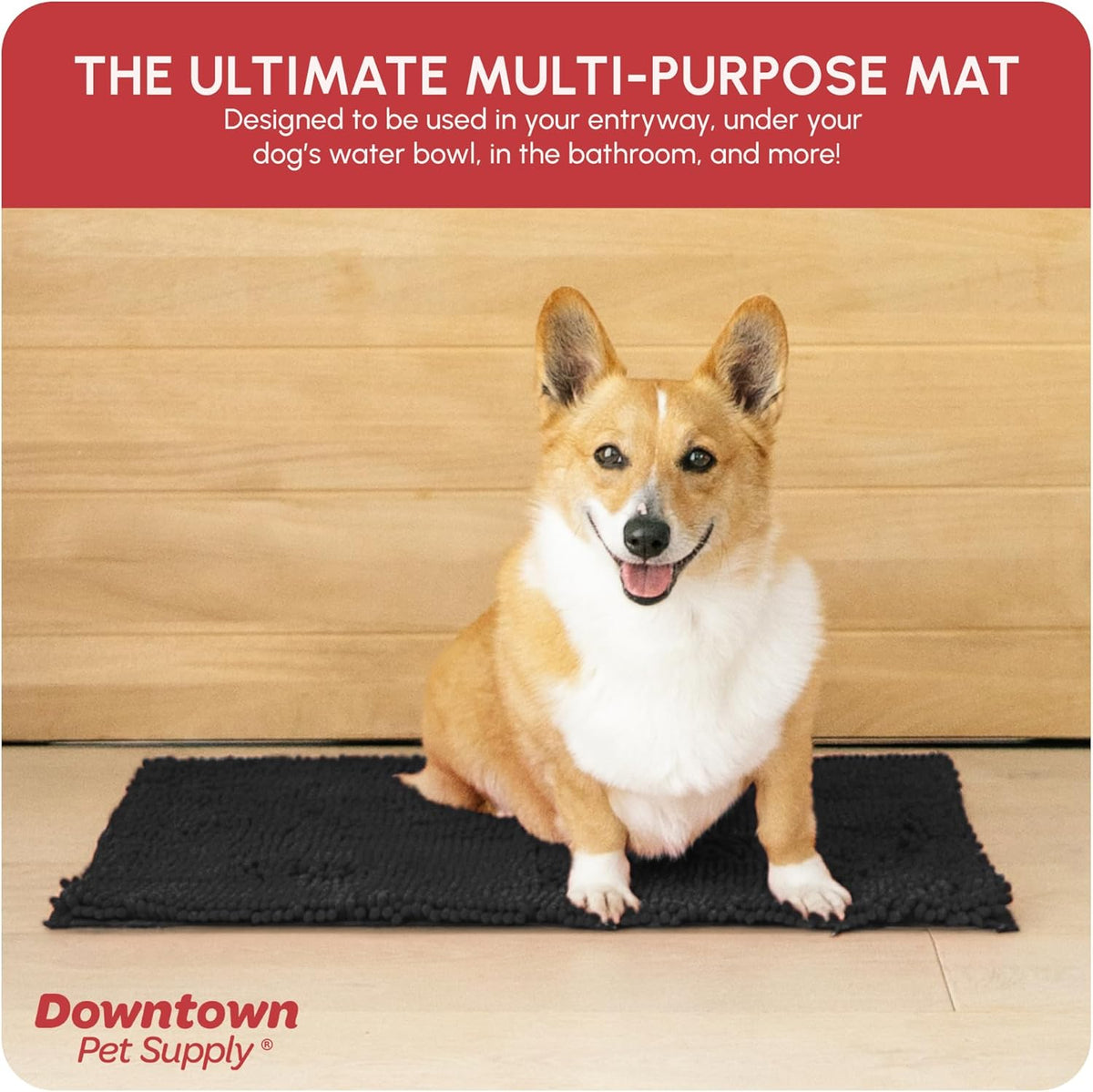 My Doggy Place Microfiber Dog Mat for Muddy Paws, 18" x 24" Charcoal - Absorbent and Quick-Drying