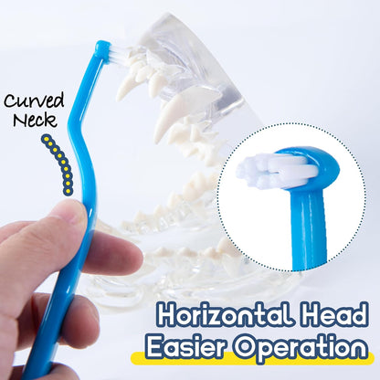 Small Dog Toothbrush, Cat & Puppy Tooth Brushing Kit, Mini Tuft Horizontal Head Teeth Brush for