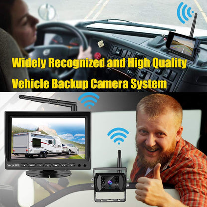 Wireless Backup Camera for Trucks VMW7 high Definition 1080P 7??IPS Monitor System,High-Speed