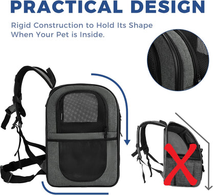 Apollo Walker Pet Carrier Backpack for 4-15lb Cats and Dogs, Puppies, Safety Features and Cushion