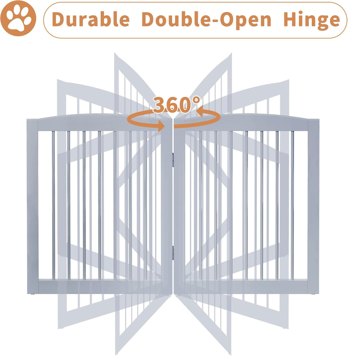 Freestanding Pet Gate for Dogs, Foldable Wooden Dog Gate for House, Indoor Dog Gate for Doorways