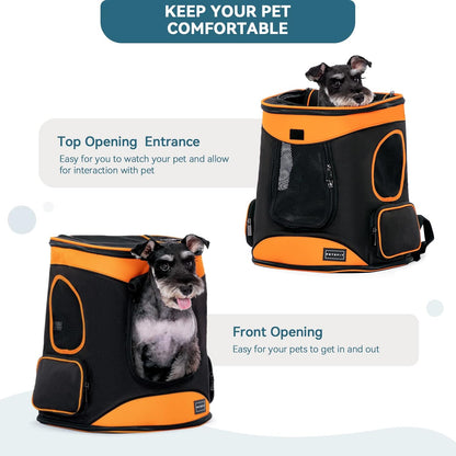 Petsfit Dog Backpack Carrier with Upgrade Waist Cushion Design to Better Fit The Waist, Suitable