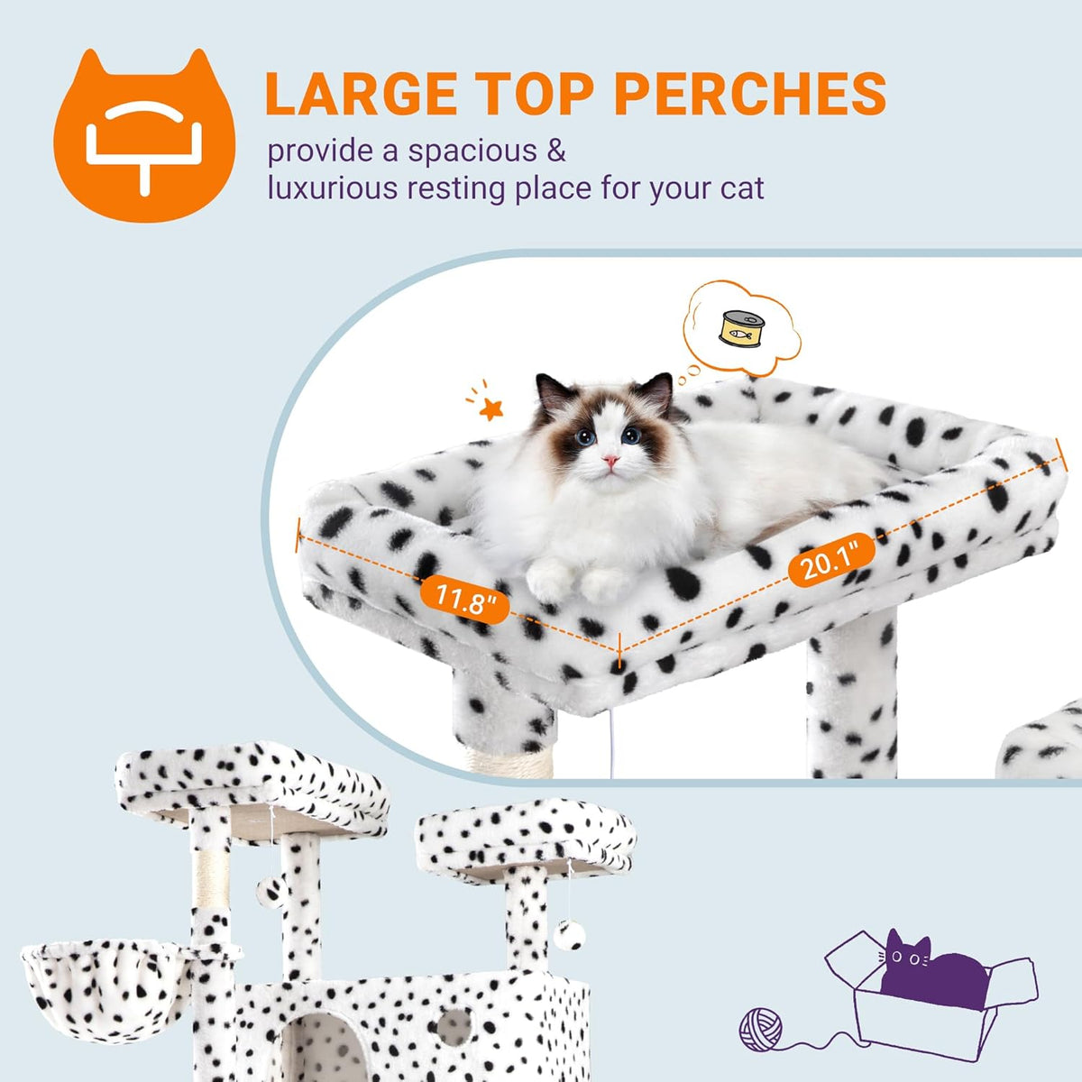 Allewie 81 Inches Tall Cat Tree/Multi-Level Large Climbing Tree House and Towers for Big