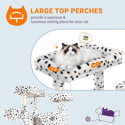 Allewie 81 Inches Tall Cat Tree/Multi-Level Large Climbing Tree House and Towers for Big