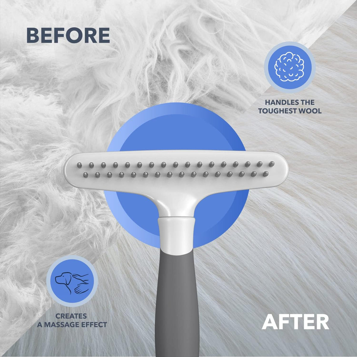 Dog rake deshedding dematting Brush Comb - Undercoat rake for Dogs, Cats, matted, Short,Long Hair