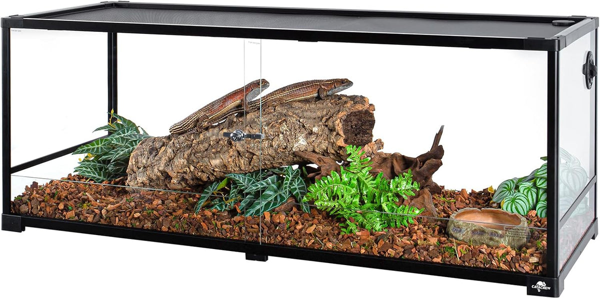 67 Gallon Reptile Tank, Glass Reptiles Terrarium 48" x 18" x 18", Sliding Door, Top Ventilation
