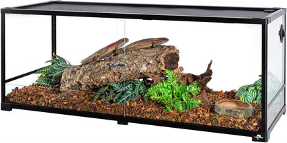 67 Gallon Reptile Tank, Glass Reptiles Terrarium 48" x 18" x 18", Sliding Door, Top Ventilation