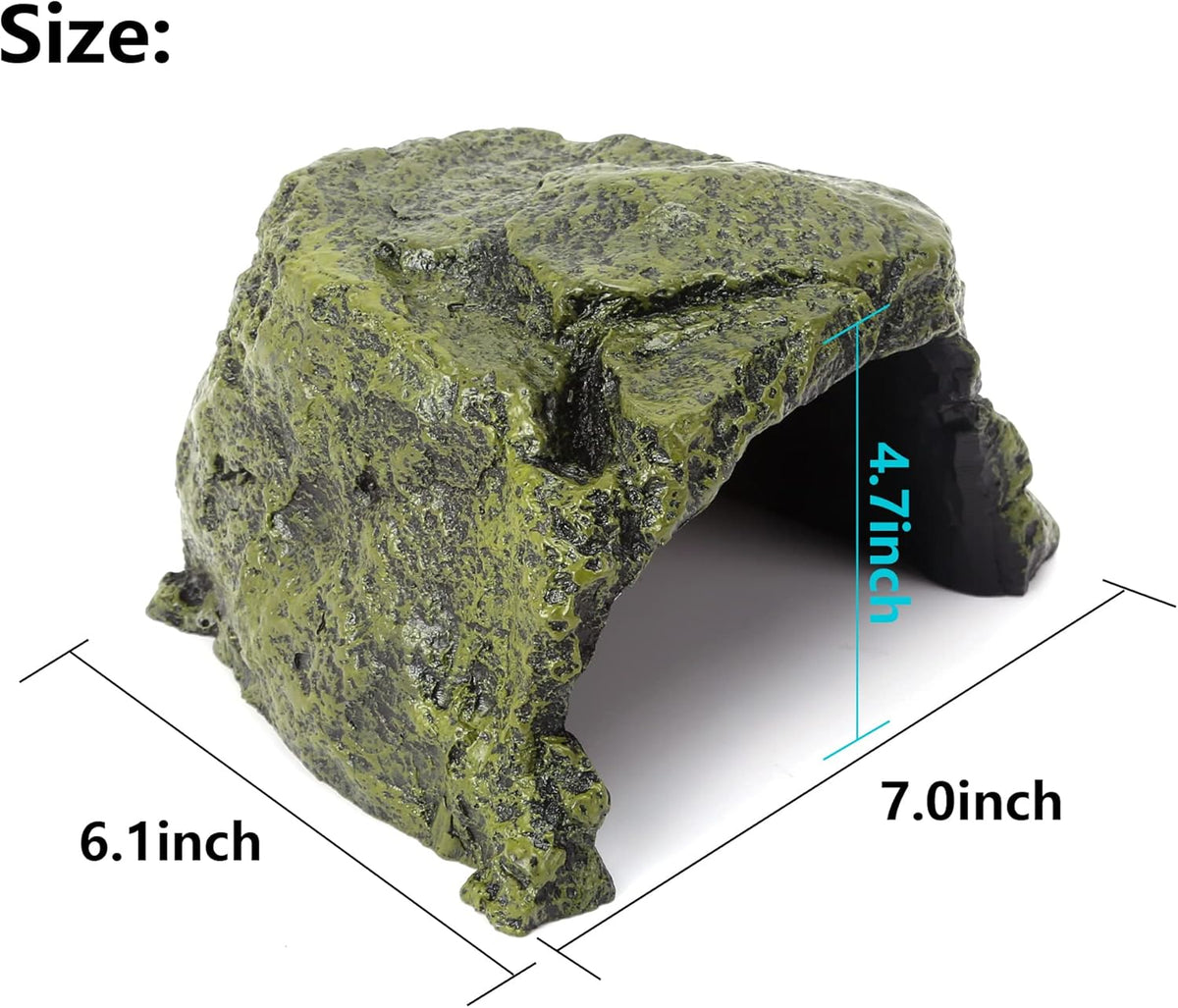 Reptile Rock Hide Cave - World 9.99 Mall Reptile Rock Hide Habitat Decoration|Natural,Non-Toxic