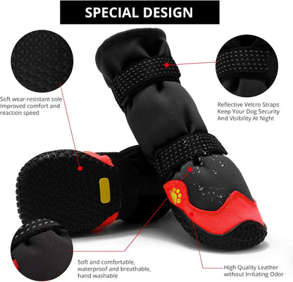Dog Shoes for Hot Pavement Anti-Slip Dog Boots & Paw Protectors for Summer Rainy Day Dog Snow Boots