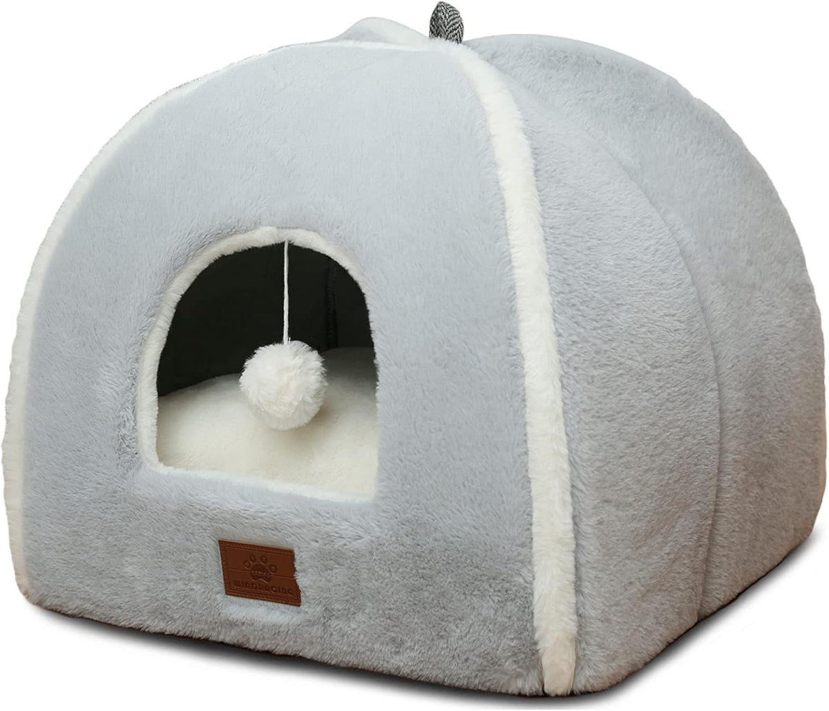Cat Bed for Indoor Cats - Cat Cave Bed Cat House Cat Tent with Removable Washable Cushioned Pillow