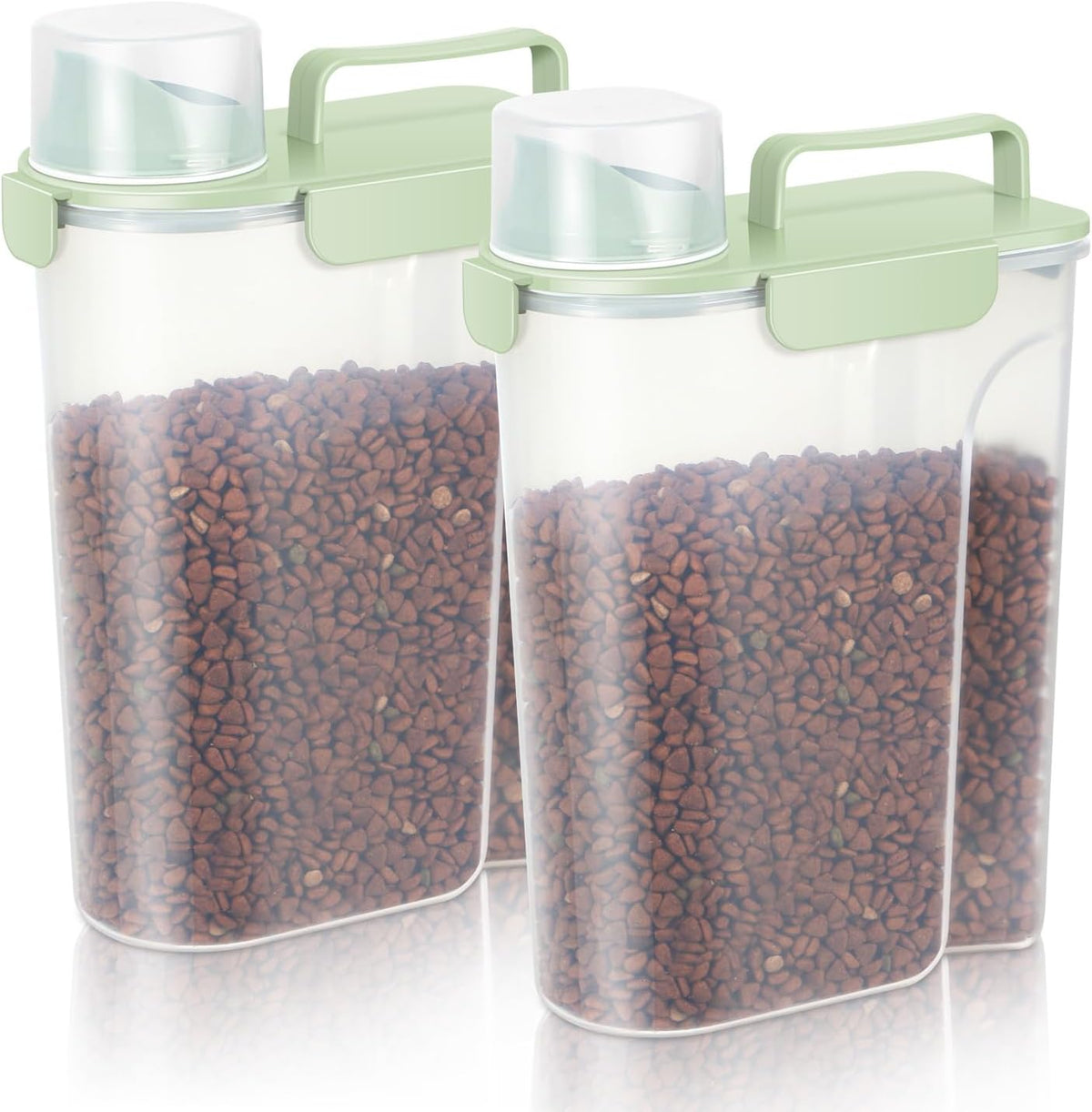 5-7Lbs Dog Cat Food Storage Container with Upgraded Large Nozzle BPA-free, 4 Snap Seals Plastic Pet