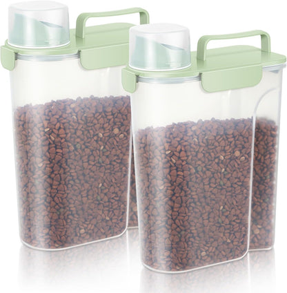 5-7Lbs Dog Cat Food Storage Container with Upgraded Large Nozzle BPA-free, 4 Snap Seals Plastic Pet