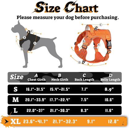 rabbitgoo Dog Harness for Large Dogs No Pull, Tactical Service Pet Vest with Molle and Control
