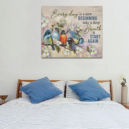 Bird Wall Art Farmhouse Flower Branch Pictures Rustic Country Birds Wall Decor Floral Canvas Print