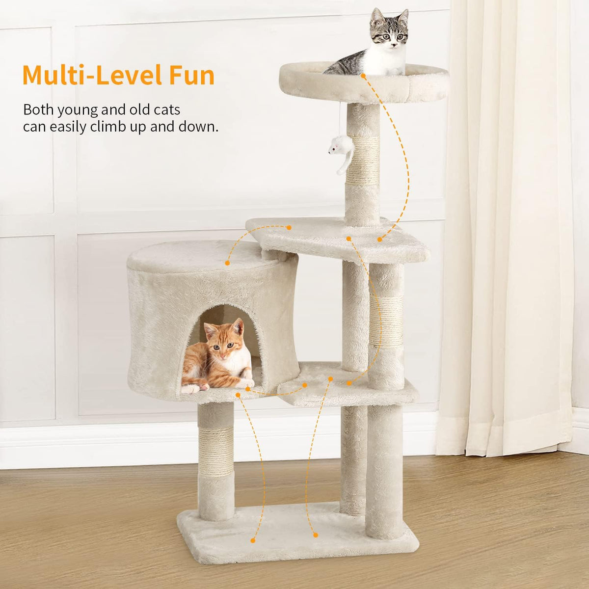 BestPet Cat Tree 36 inch Tall Scratching Toy Activity Centre Cat Tower Cat Condo Multi-Level