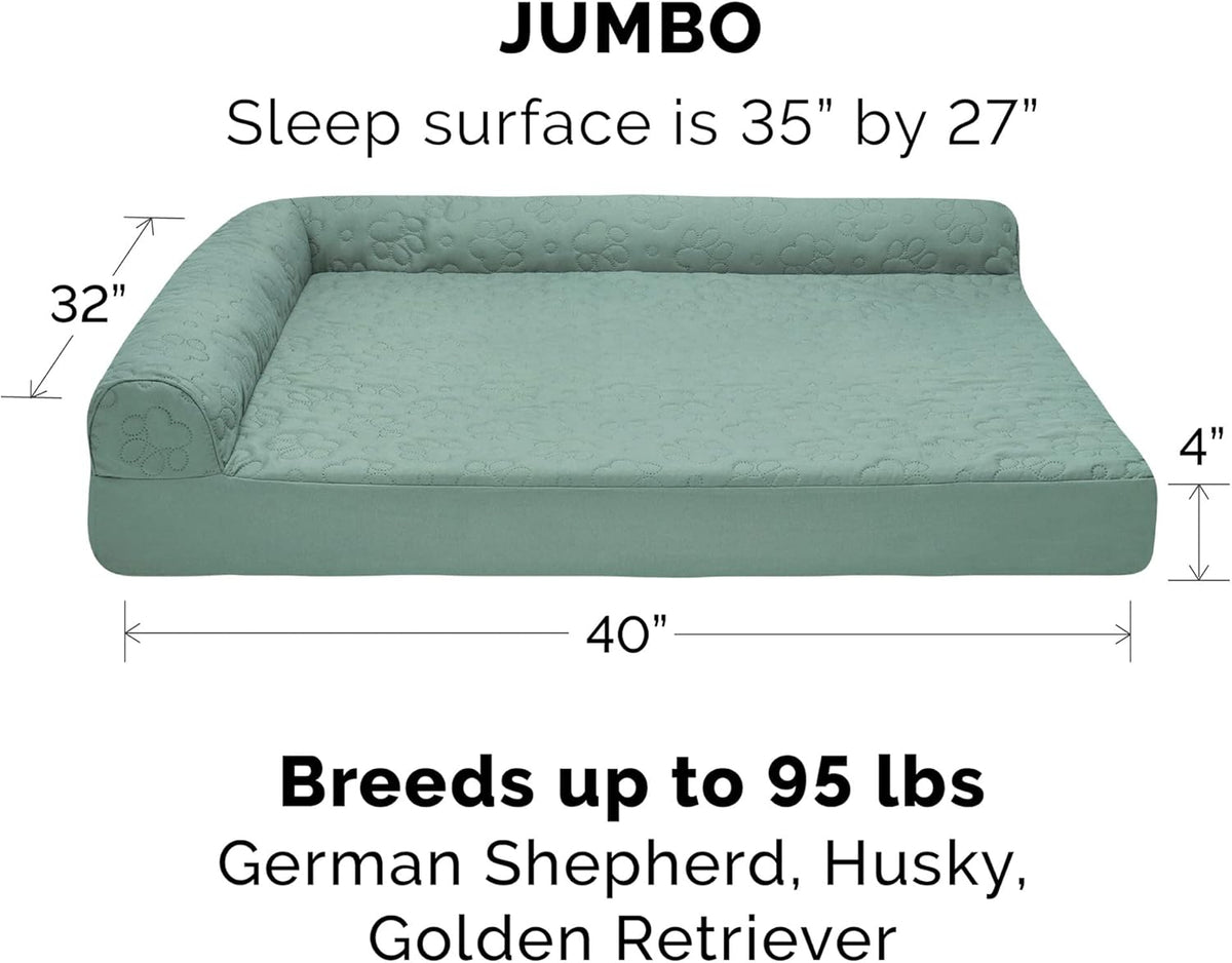 Furhaven Cooling Gel Dog Bed for Large Dogs w/ Removable Bolsters & Washable Cover, For Dogs Up to