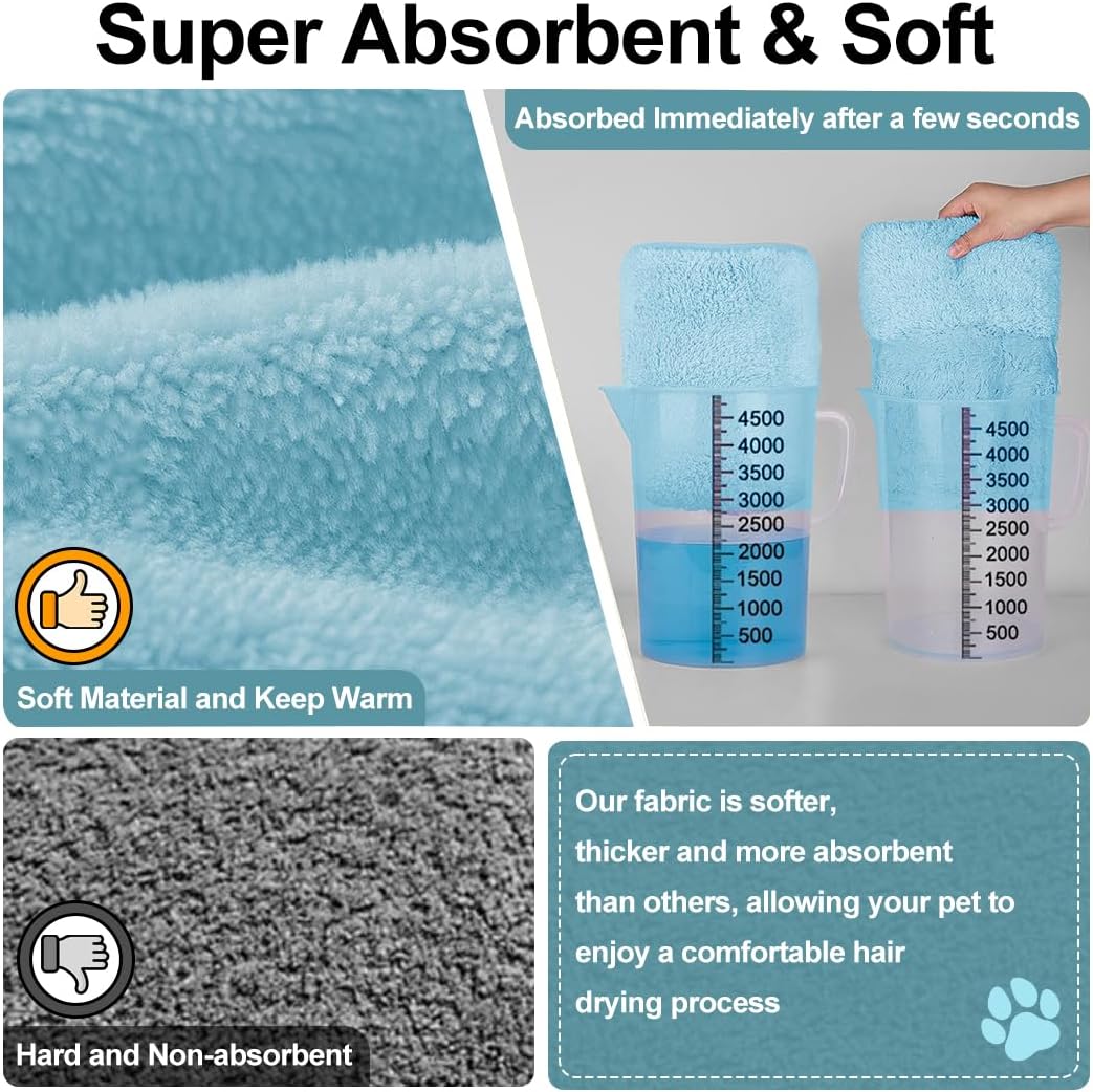Medium to Large Size Dog Bathrobe, Quick Drying Super Absorbent Used for After Bathing, Warm Dog