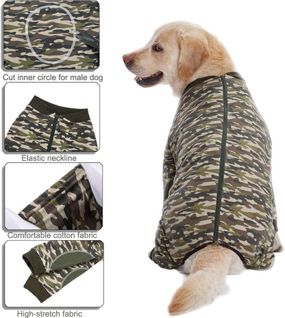 Yeapeeto Dog Onesie Surgery Recovery Suit for Large Medium Bodysuit Dogs Pajamas PJS Full Body for