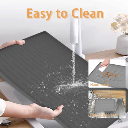 24" x 16" Dog Food Mat, Silicone Pet Mats for Food and Water, Nonslip Pet Feeding Mats for Floors