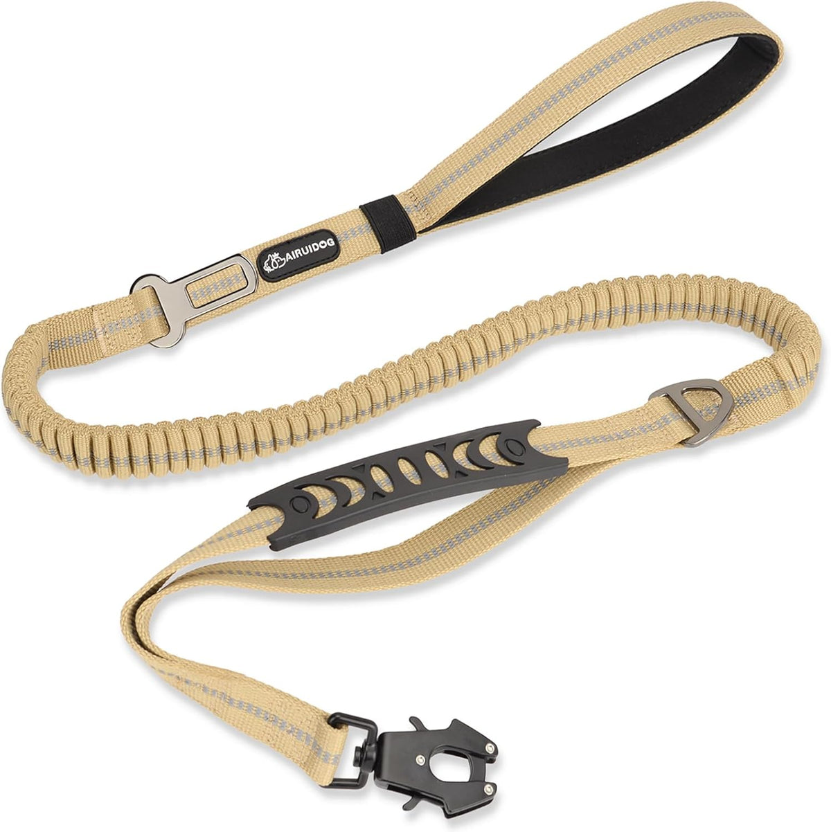 Heavy Duty Tactical Bungee Dog Leash, 4-6FT Shock Absorbing Tactical Leash with 2 Padded Handles