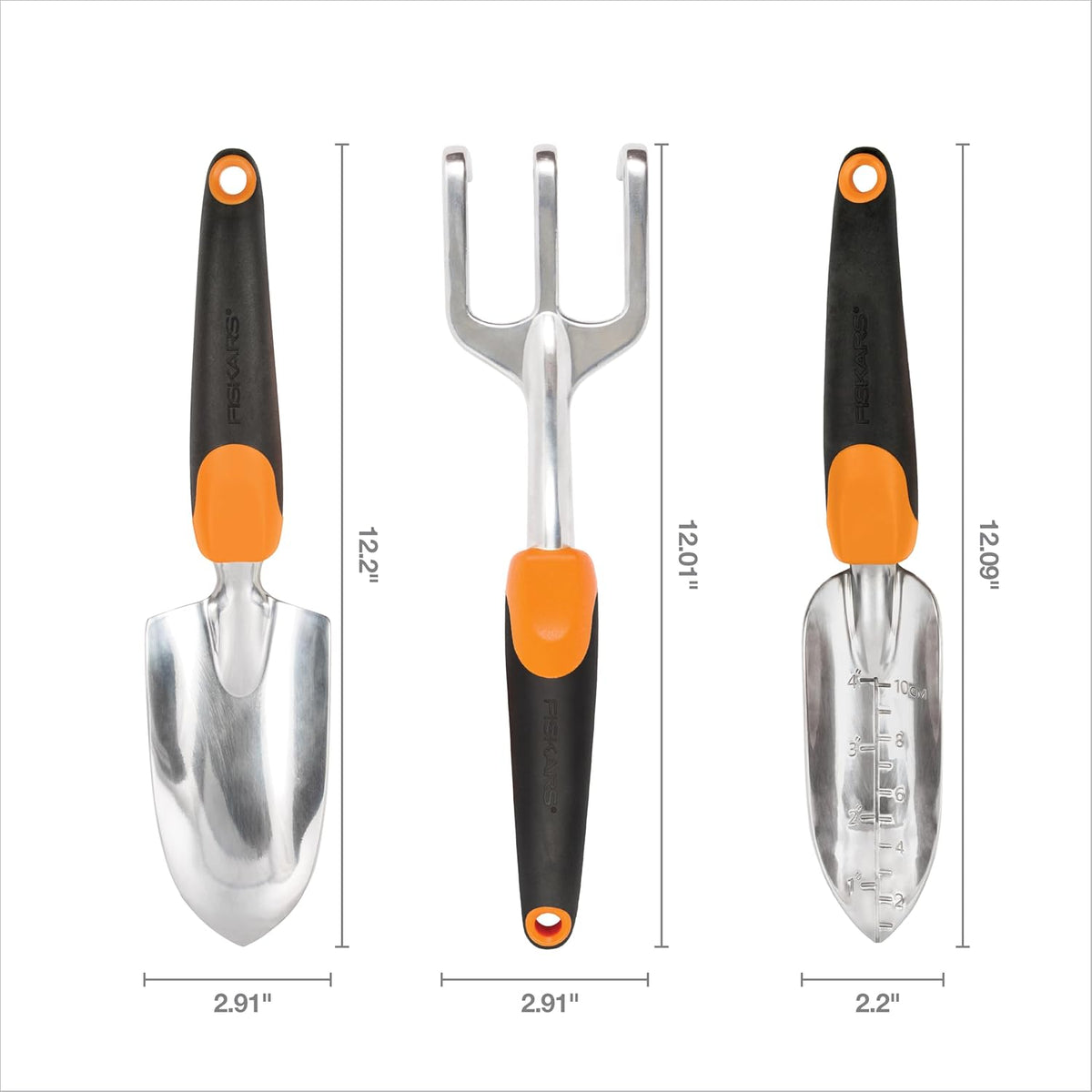 Fiskars 3-in-1 Garden Tool Set, Includes Trowel, Transplanter, and Cultivator for Outdoor