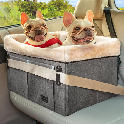 Petsfit Dog Car Seat Medium Sized Dog or 2 Small Dogs with Patent Buckles, Washable Pad, Dog