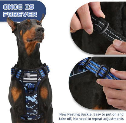 BUMBIN Tactical Dog Harness for Large Dogs No Pull, Famous TIK Tok No Pull Puppy Harness, Fit Smart