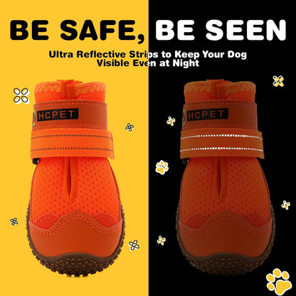 Hcpet Dog Shoes for Large Dogs, Breathable Dog Booties for Small Medium Dogs, Anti-Slip Dog Boots &