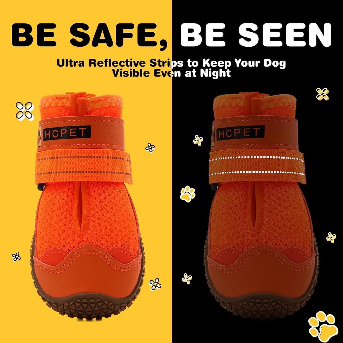 Hcpet Dog Shoes for Large Dogs, Breathable Dog Booties for Small Medium Dogs, Anti-Slip Dog Boots &
